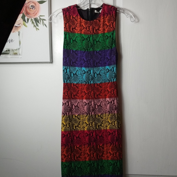 ALICE +OLIVIA colorblock snakeskin sheath dress - Picture 4 of 6